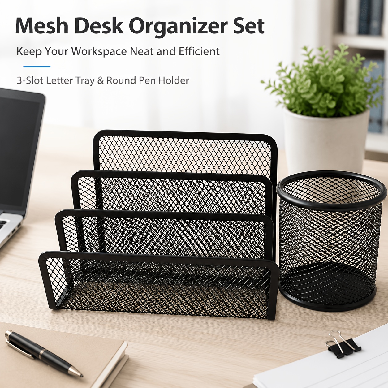 2  mesh desk organizer desktop letter holder file sorter with vertical compartments creative and metal marker storage racks for mail paper envelopes