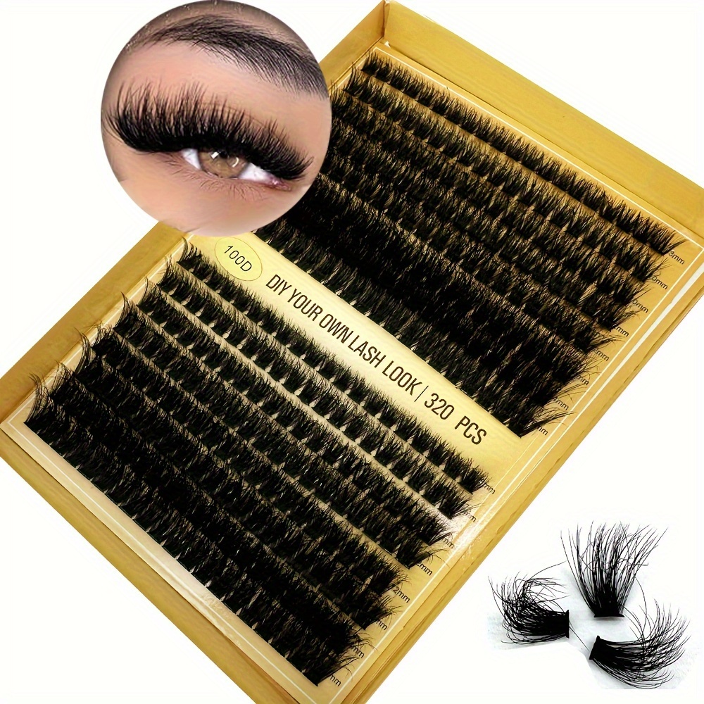 

320 Of Fluffy Eyelash Extension 100d, Soft And D , 9mm-16mm Mixed Length, Handmade Artificial Mink Eyelashes, Suitable For Beginners, Reusable