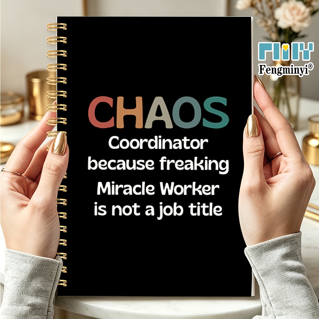 TEMU 1pc Coordinator Black Spiral Notebook, Coordinator Notebook, Employee Appreciation Gifts For Coworkers Lined Notebooks College Ruled For Office