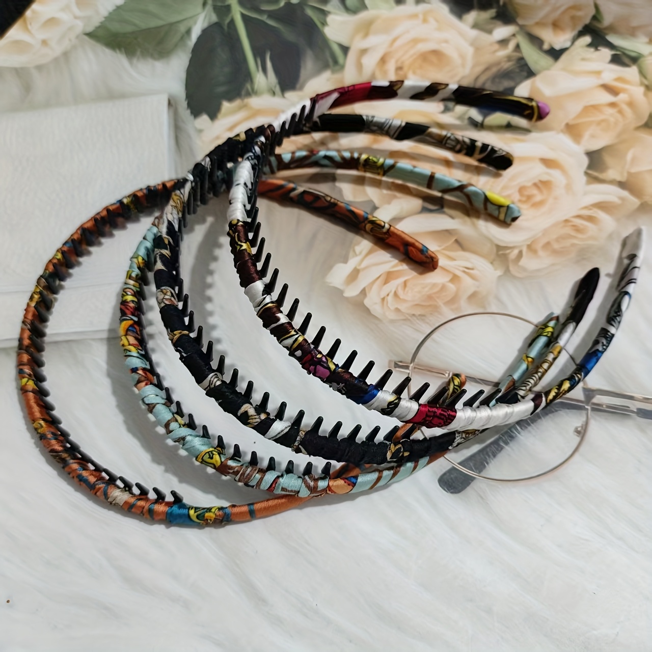 4pcs bohemian style hairbands women non slip teeth comb Temu