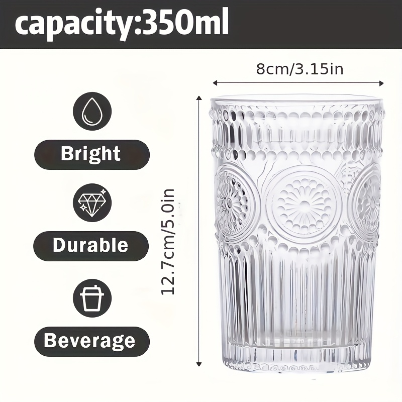 6 pack tumblers dryckesglas set 350ml romantiska vattenglas - Temu Sweden