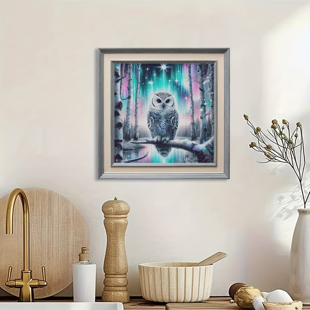Creative Fantasy Owl Theme Cross Stitch Painting Kit, DIY Embroidery Craft