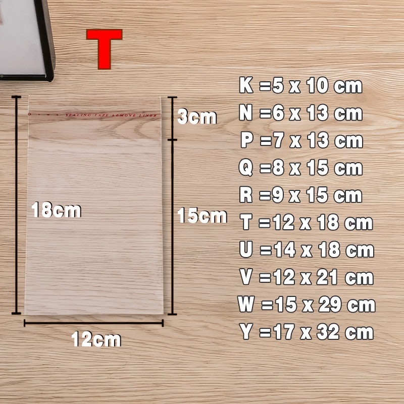 TEMU Juego de 50 bolsas de plástico OPP transparentes autoadhesivas con cierres sellables. Con un grosor de capa de 0.051 mm, para regalos de boda,