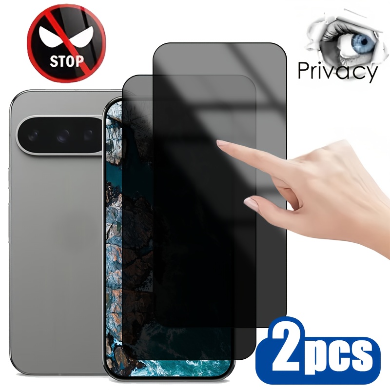Image of 2pcs Privacy Tempered Glass Screen Protector For Google Pixel 9 9pro 9pro Xl Phone Screen Protector Full Screen Cover Anti-fingerprint Privacy Screen Protector Tempered Glass
