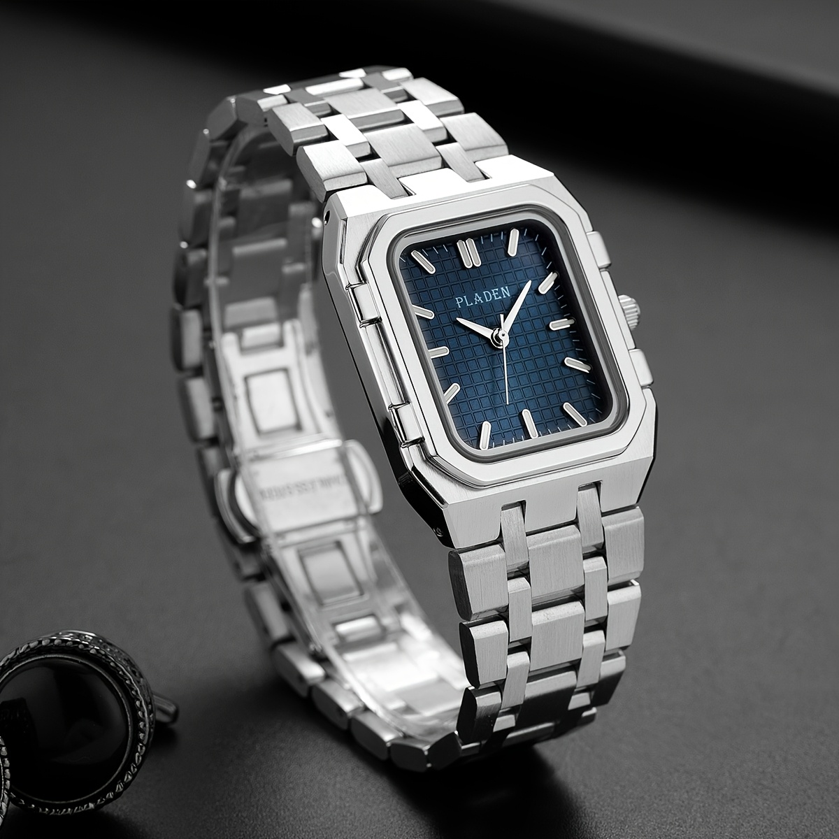 PLADEN Minimalist Luxury Square Stainless Steel Men'S Watch Trendy High-Quality Wristwatch Women