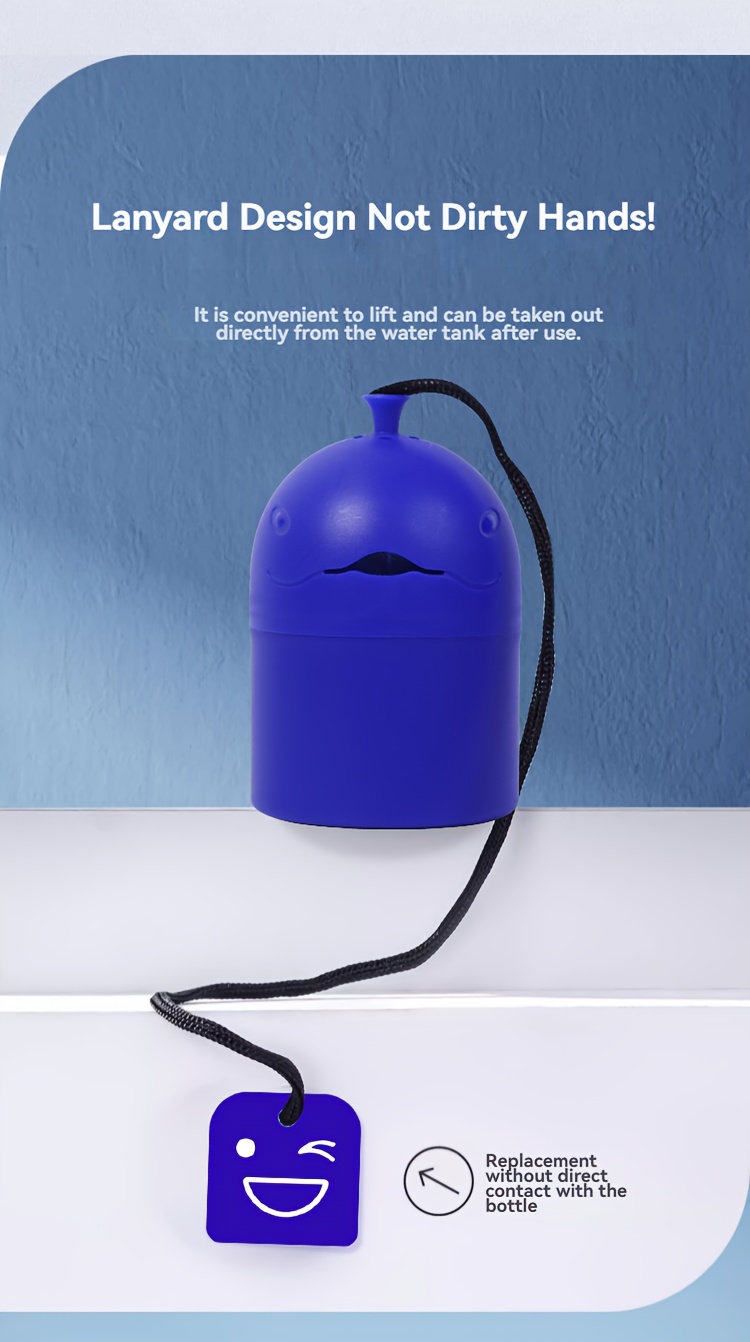 Whale-shaped Automatic Toilet Cleaner Gel with Rope Handle and Slow-release Tech for Auto-cleaning and Freshness, for Home Bathroom Use