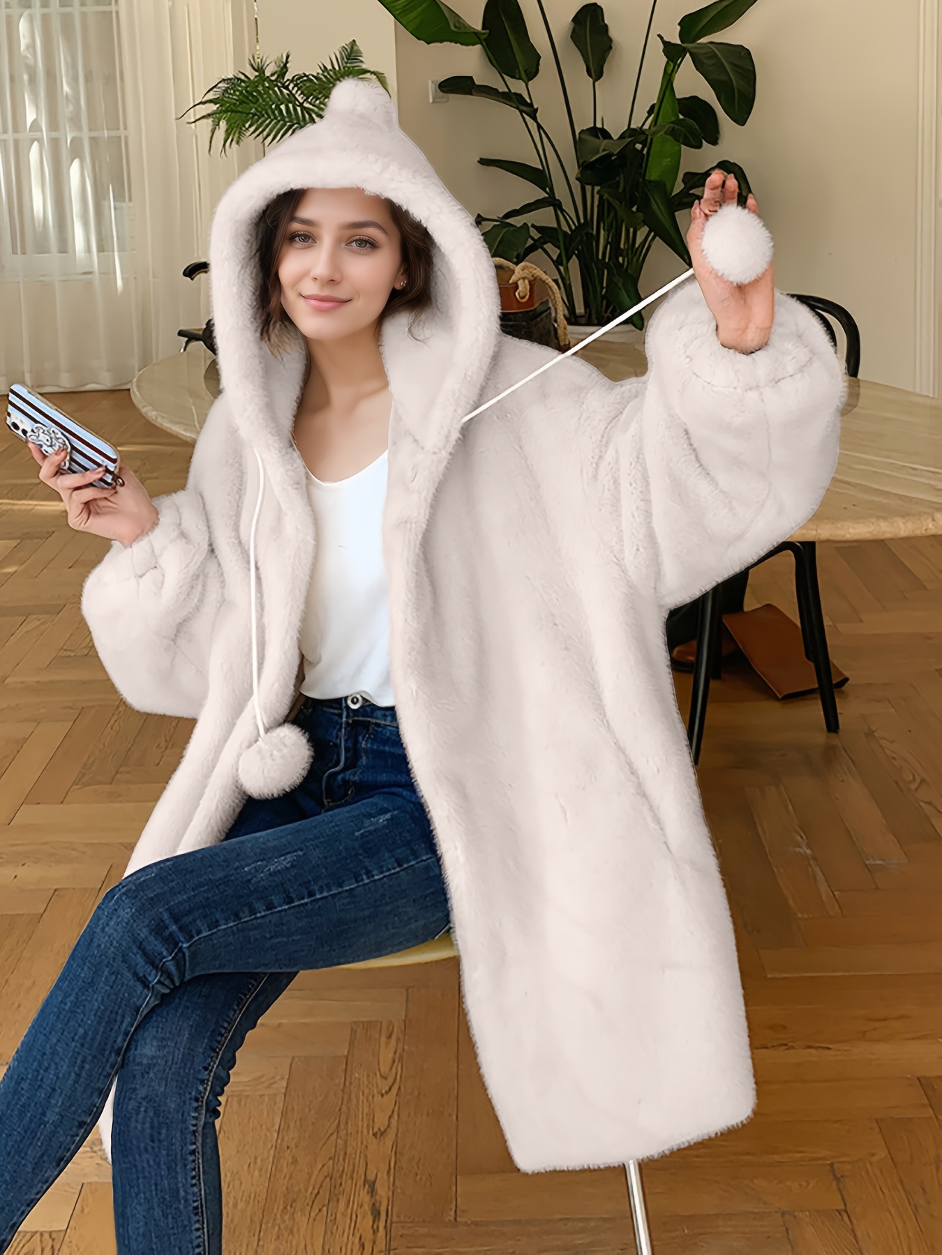 white christmas dresses Winter Princess Faux Fur Flared Dress Coat Blue / M