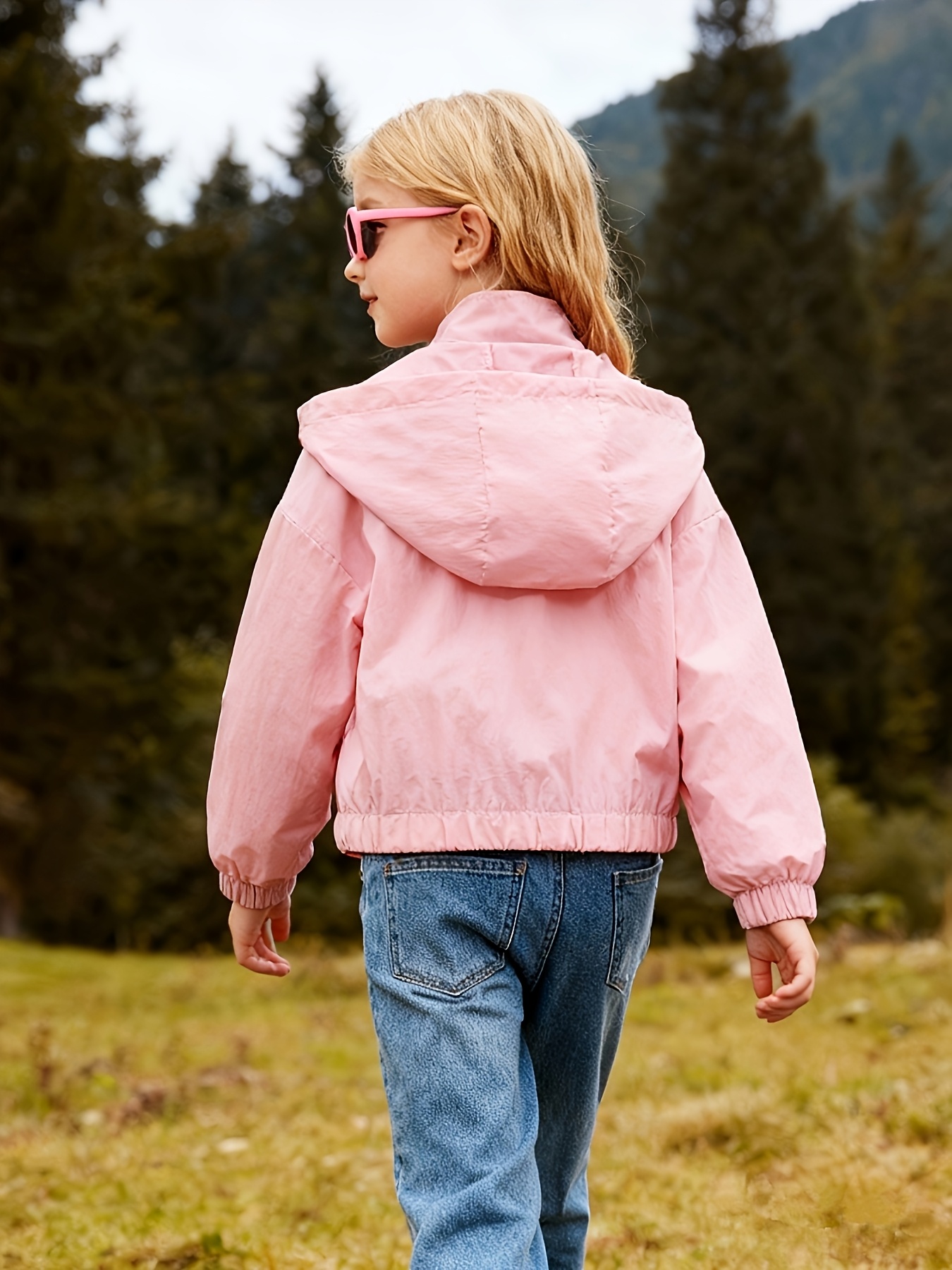 Solid Color Lightweight Jacket for Girls