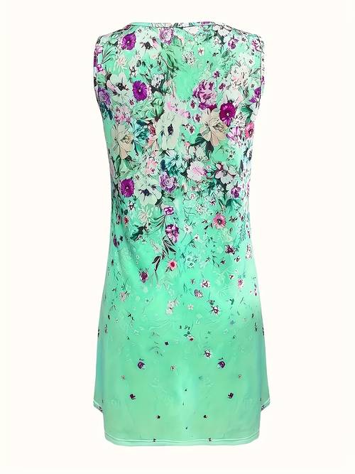 new sleeveless midi dress floral print dress fashionable and casual loose fit womens clothing