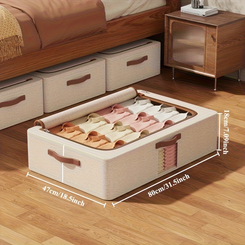 Large Capacity Underbed Foldable Storage Box with Lid