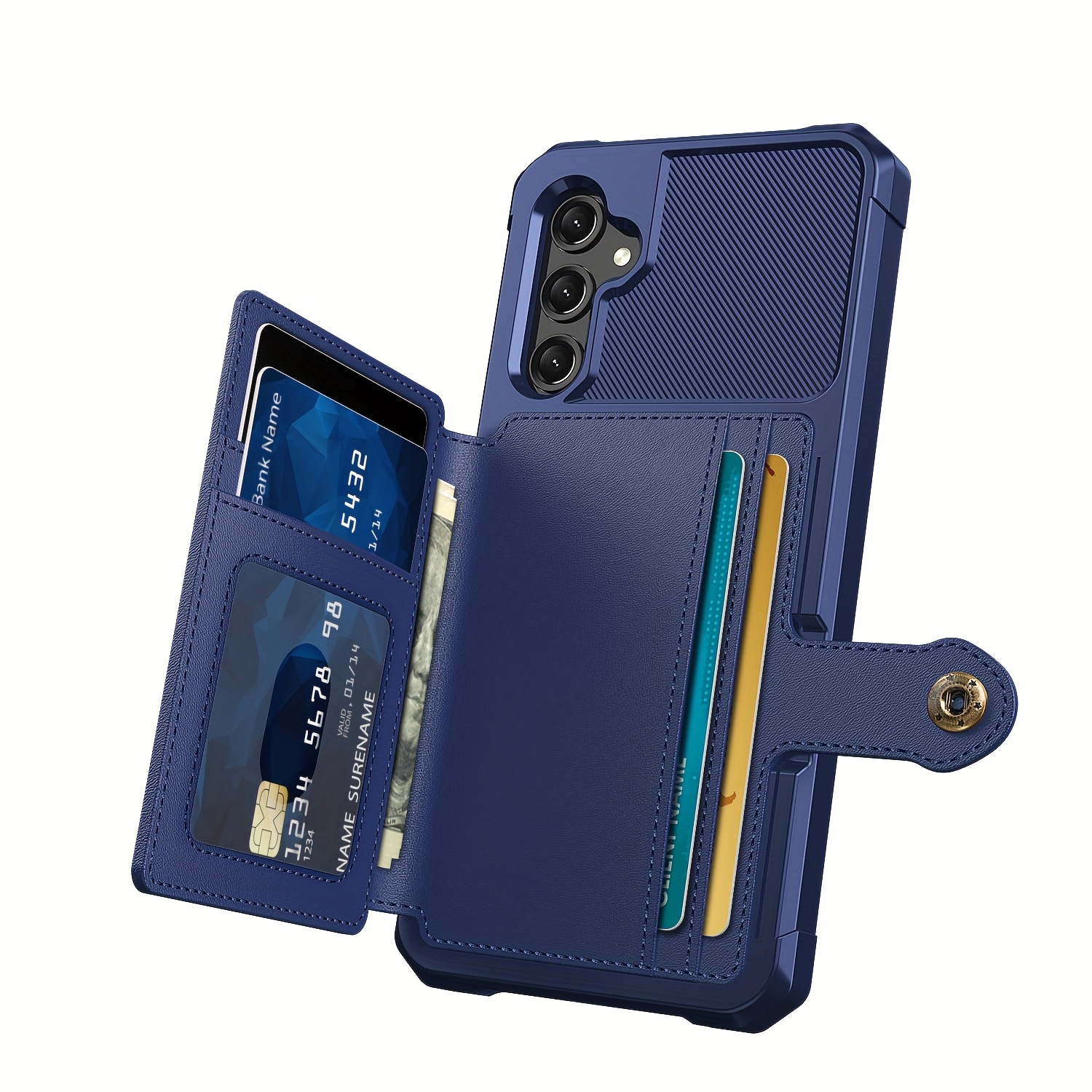 ZM03 Card Holder Faux Leather Case for 5G 5G Mobile Phone, with Card Slot, Compatible with Magnetic Car Mount, Heavy Duty Shockproof Durable Soft TPU Back Faux Leather Flip Wallet Cover - Image 32