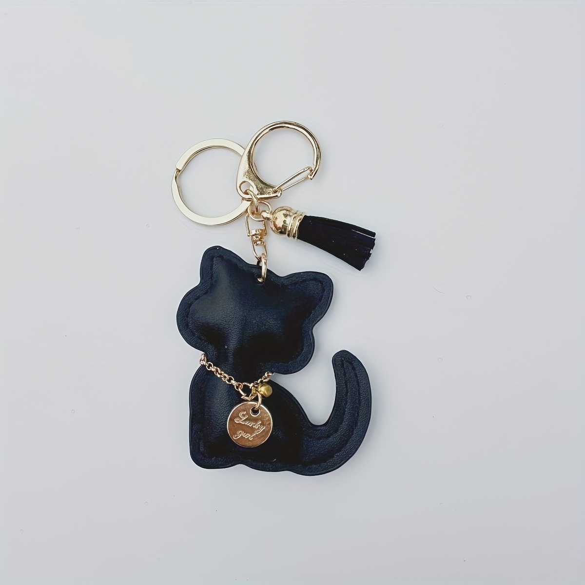 1pc Cute Kitten Keychain Compatible For & - Adorable Kitty Cat With Charm, Bag Accessory, Phone Holder Charm, Pu Leather Cat Chain - Everyday Use Gift For Cat Lovers