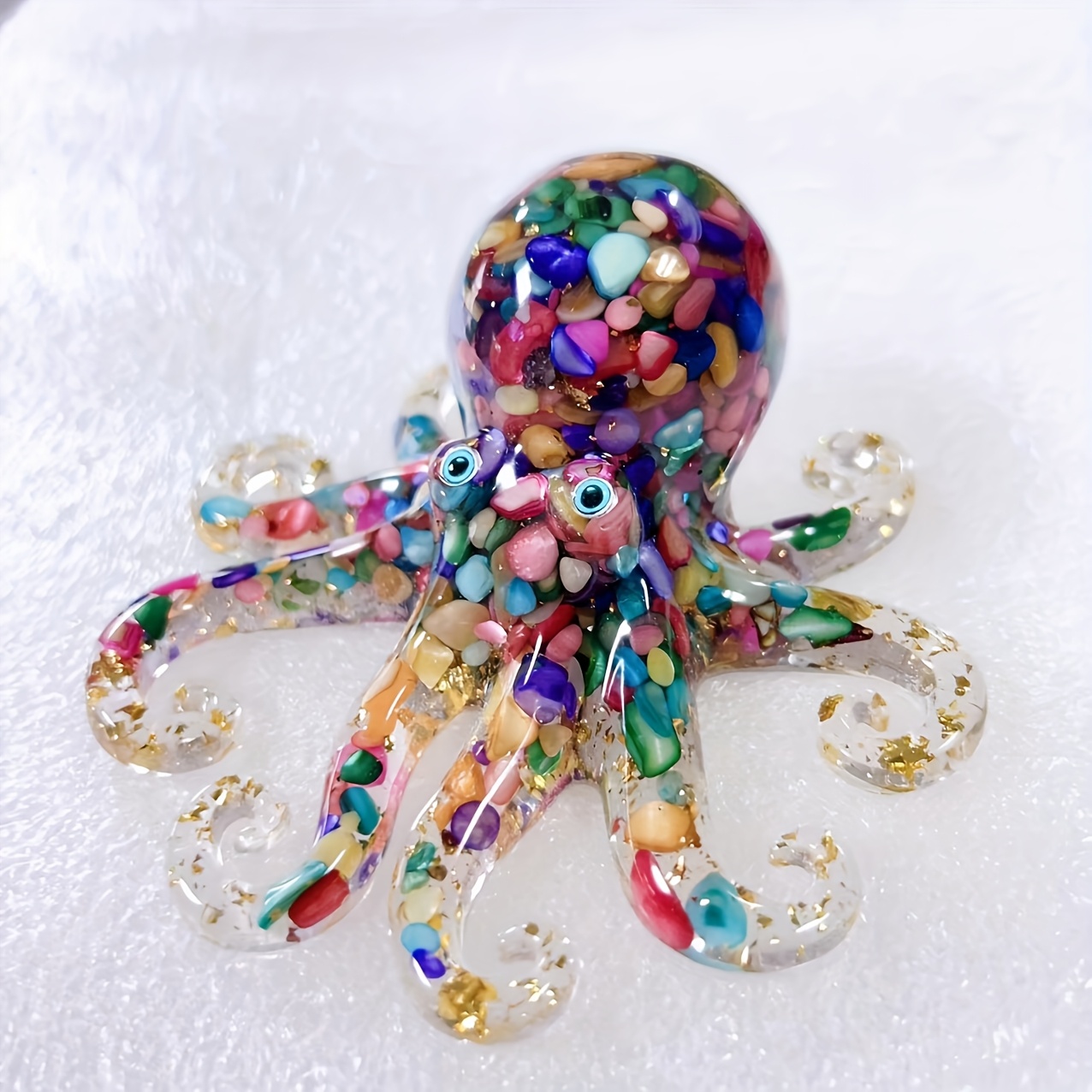E-shop ., Marine Magic Tier Oktopus, Harz-Tropfenkleber Kristall Zerkleinerte Oktopus, Oktopus Dekorative Skulptur
