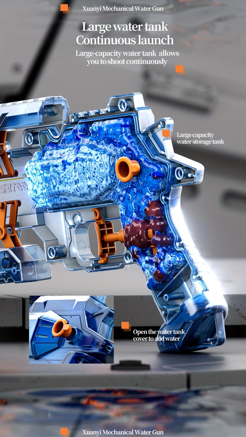 transformable transparent water gun toy for   for       or outdoor fun a great gift for boys and girls details 3