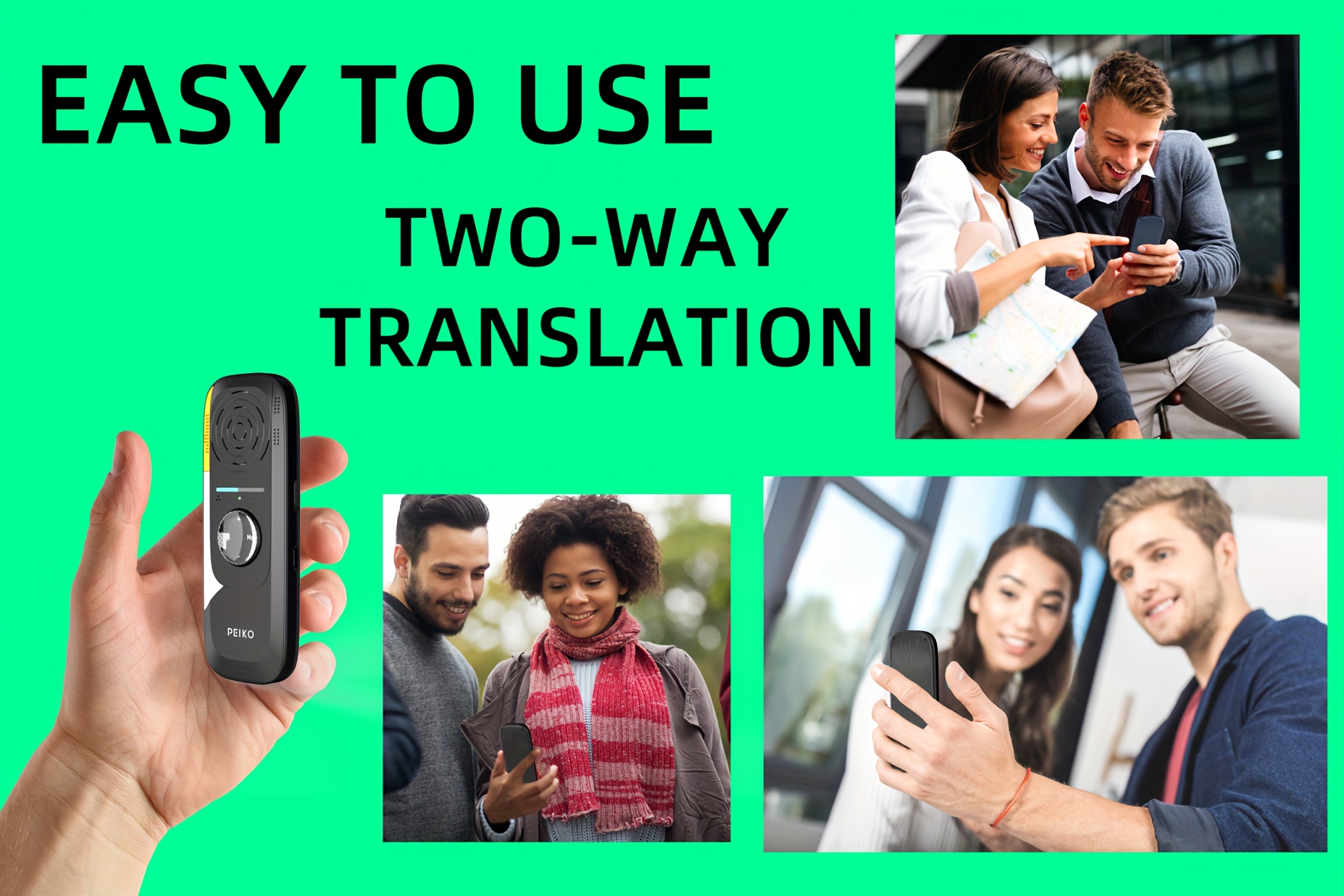 Dispositivo Portátil de Traductor de Idiomas, Traductor Bidireccional Instantáneo con Aplicación en Línea, Compatible con 136 Idiomas, Alta Precisión para Viajes, Negocios y Aprendizaje