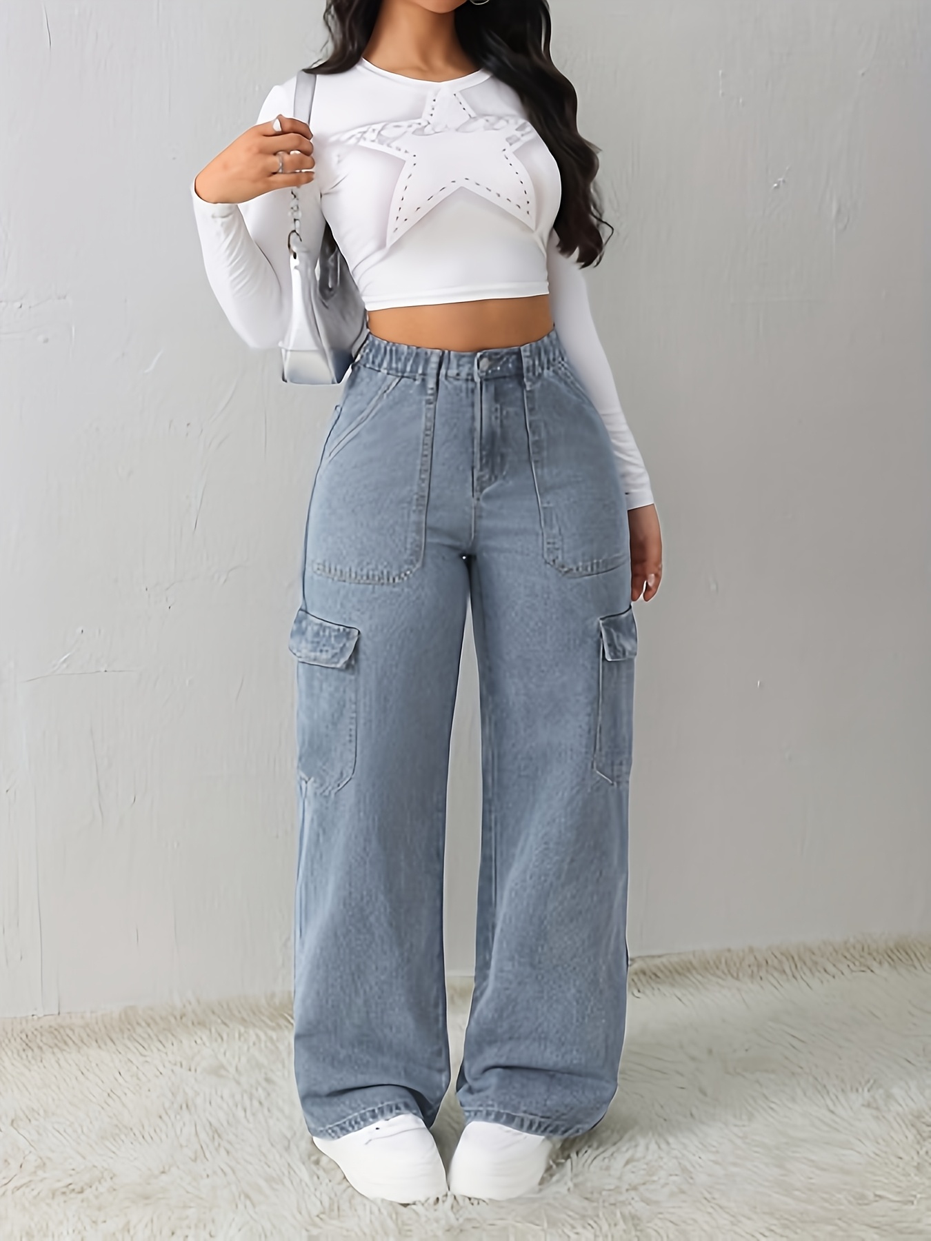 Streetwear Ladies Loose Jeans Y2K Retro Baggy Jeans Women Vintage