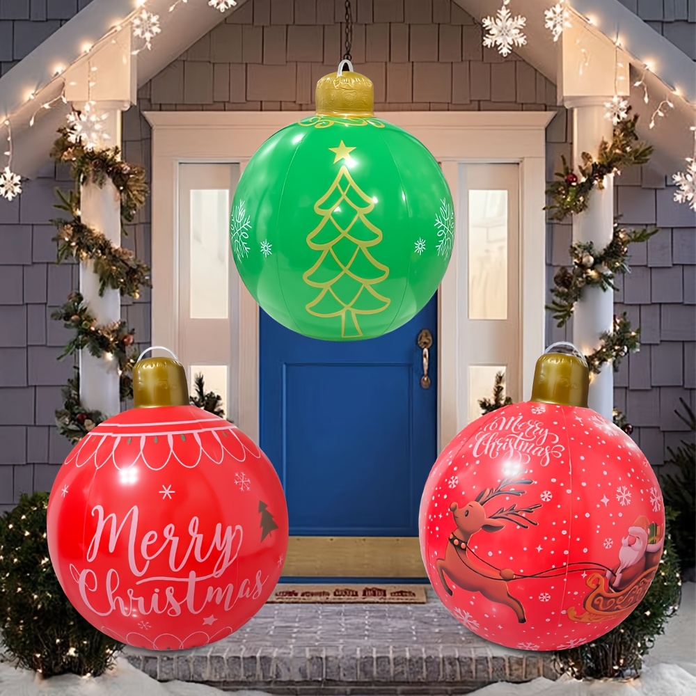 3er set riesige aufblasbare weihnachtskugel außendekoration
