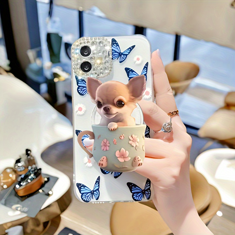 

[trending] 1pc Chihuahua Puppy Light Phone Holder To Carry, Mobile Phone Support, Suitable For Mobile Phone Cases