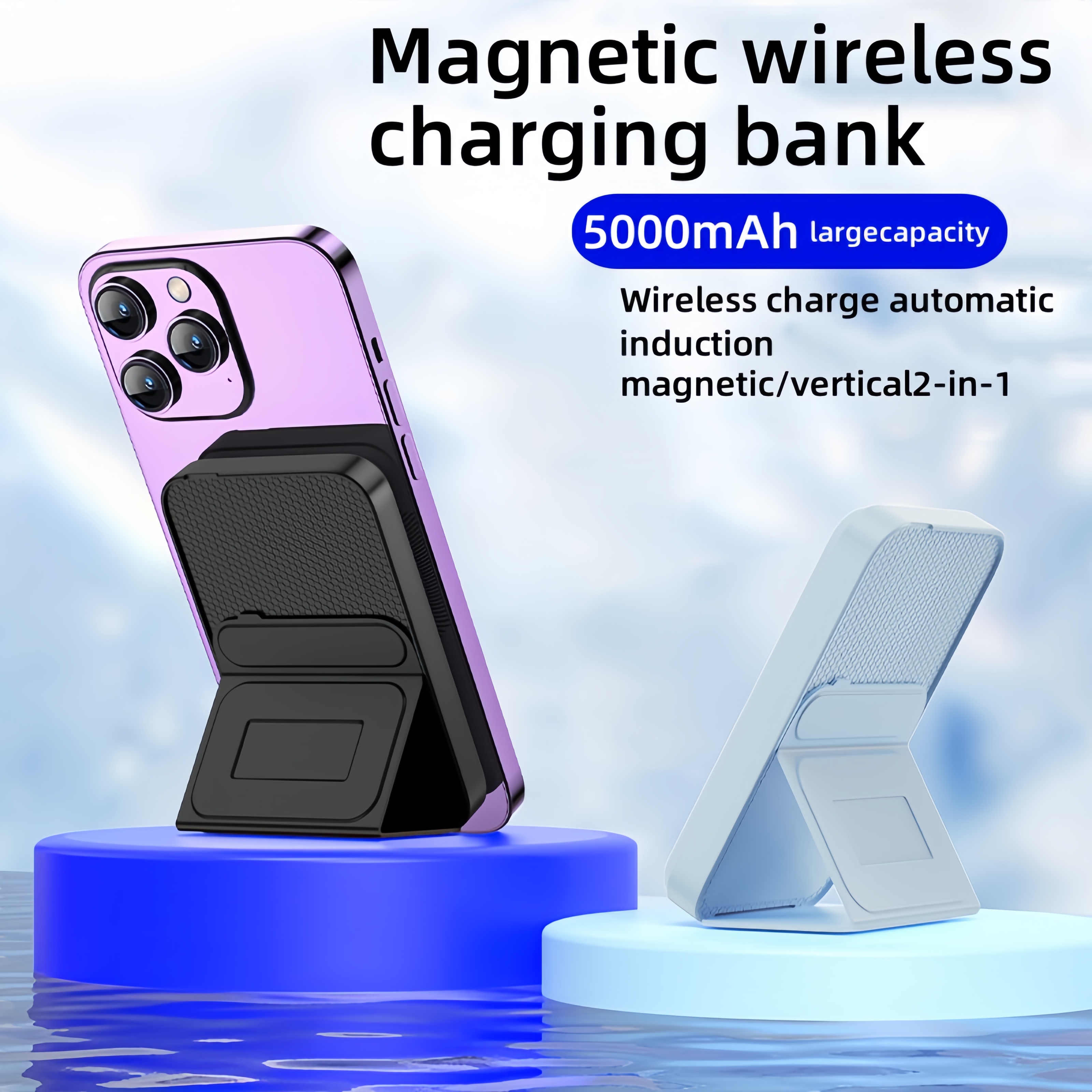 Magnetic Wireless Power Bank 5000mah Slim Light Magnetic - Temu