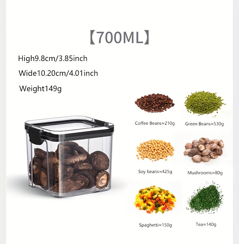 Airtight Food Storage Containers Set Pet Material Clear - Temu South Africa