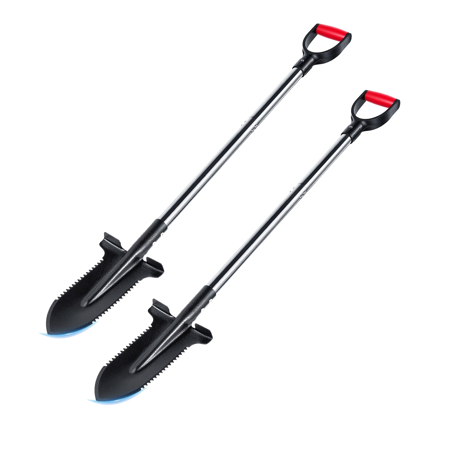 Image of 2pcs 115cm Spade With Root Saw, Root Spade With Wide Tread And Handle, V-shaped Root Spade For Soil Insertion
