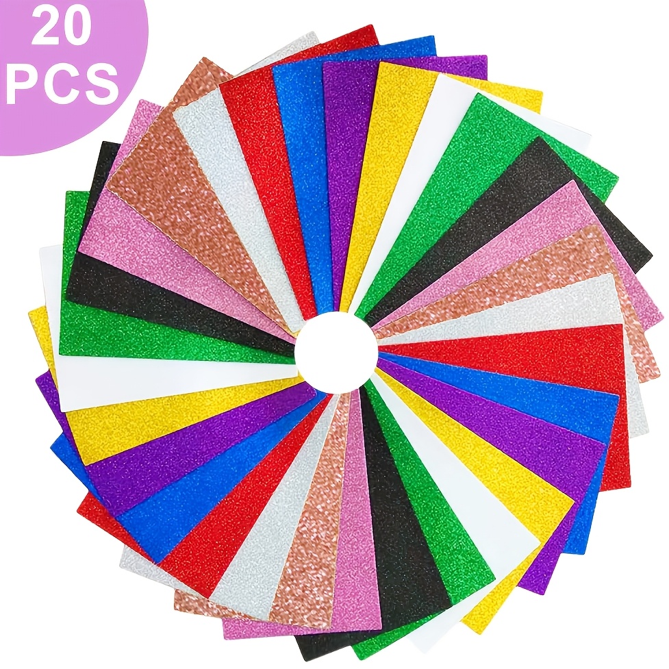 

20 Feuilles En Mousse Pailletée, Mousse EVA En Polyester, Couleurs Assorties, Pour Les Bricolages, Les D'art Et Le Cosplay