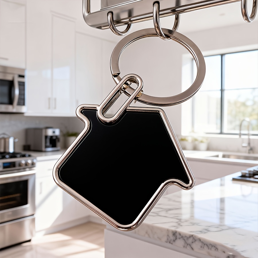 TEMU 1pc Personalized House Keychain | Custom Engraved Alloy Key Ring With Customizable Text