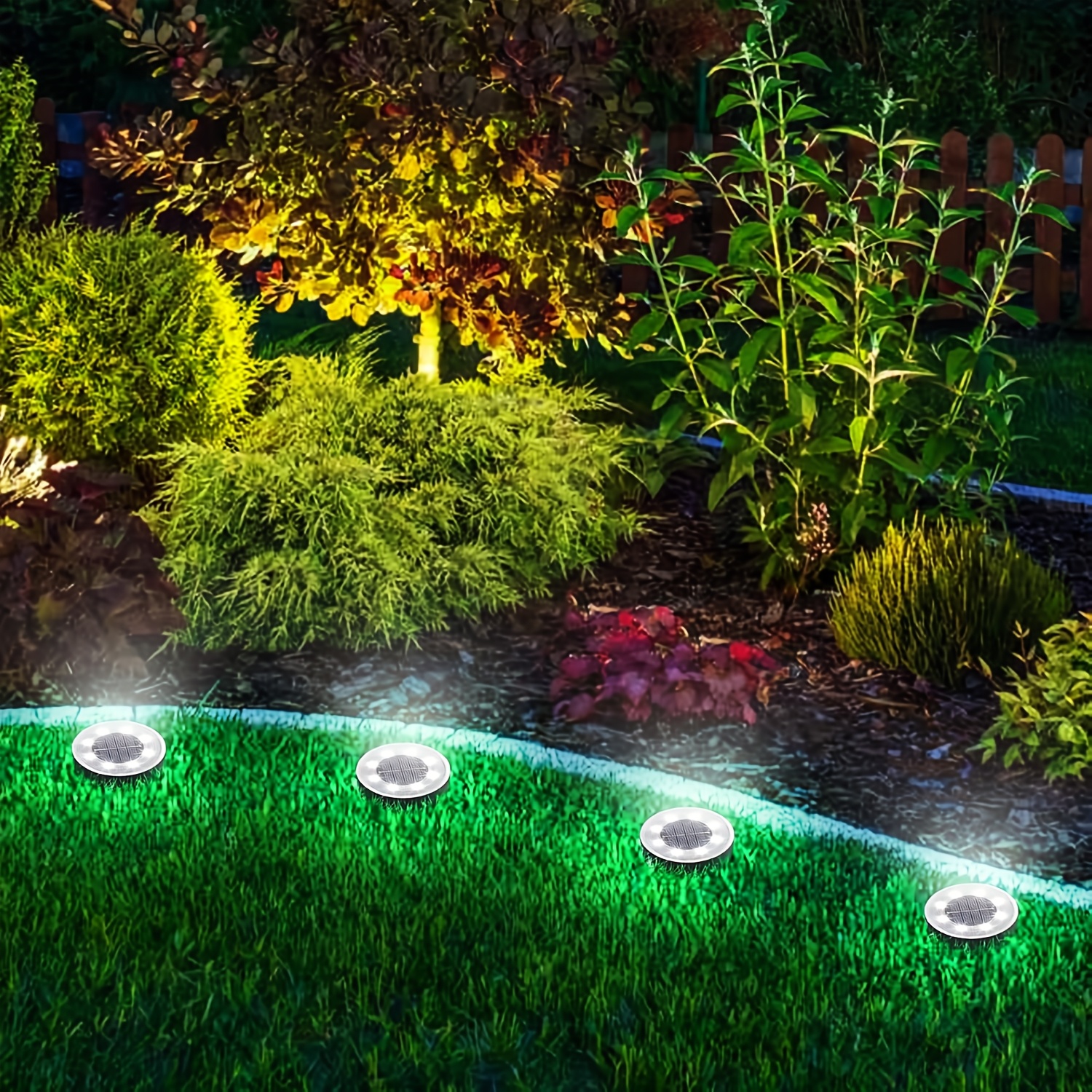 56LED 40LED Lumini Solare de Sol, Set de 7/5 Lumini Solare pentru Statui, IP44 Lumini Decorative de Exterior, Iluminare LED Plată Modernizată pentru Peisaj, Potrivite pentru Alei Exterioare, Grădini, Curți și Alee