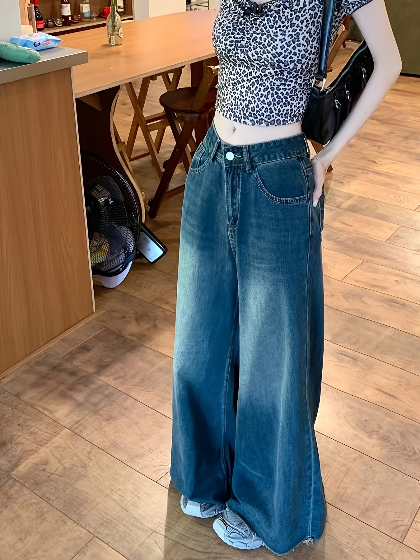 Modello Jeans Per Fianchi Larghi Jeans Larghi Denim Double Stone