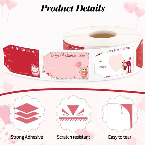 item picture 300pcs roll valentines day self gift label stickers written blank greeting card business packaging stickers