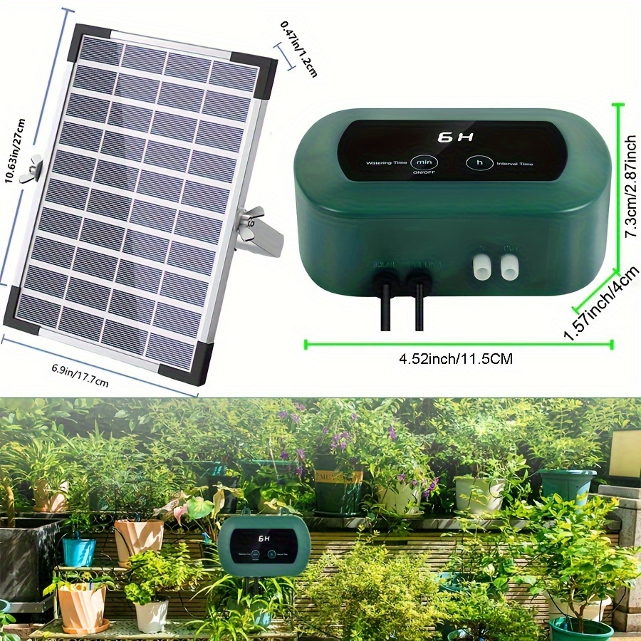 YAHAMOO Système Irrigation Solaire Automatique - 300 Modes Arrosage - Pour 30 Plantes - Tuyau 30m Goutte-à-goutte