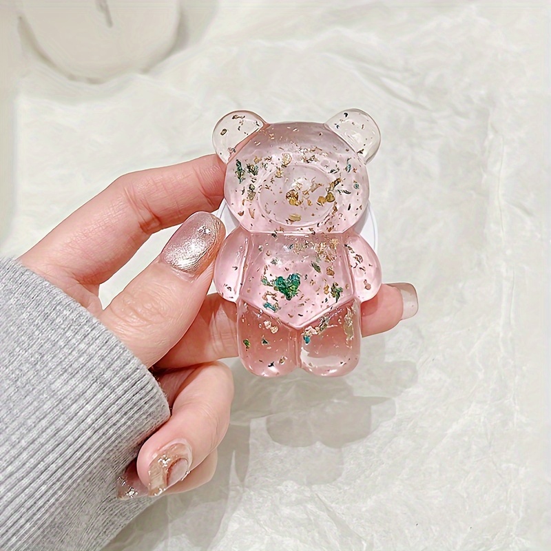 Gradient Creative Bear Phone Pushing And Sliding Bracket -one Folding Stand Lazy Bracket