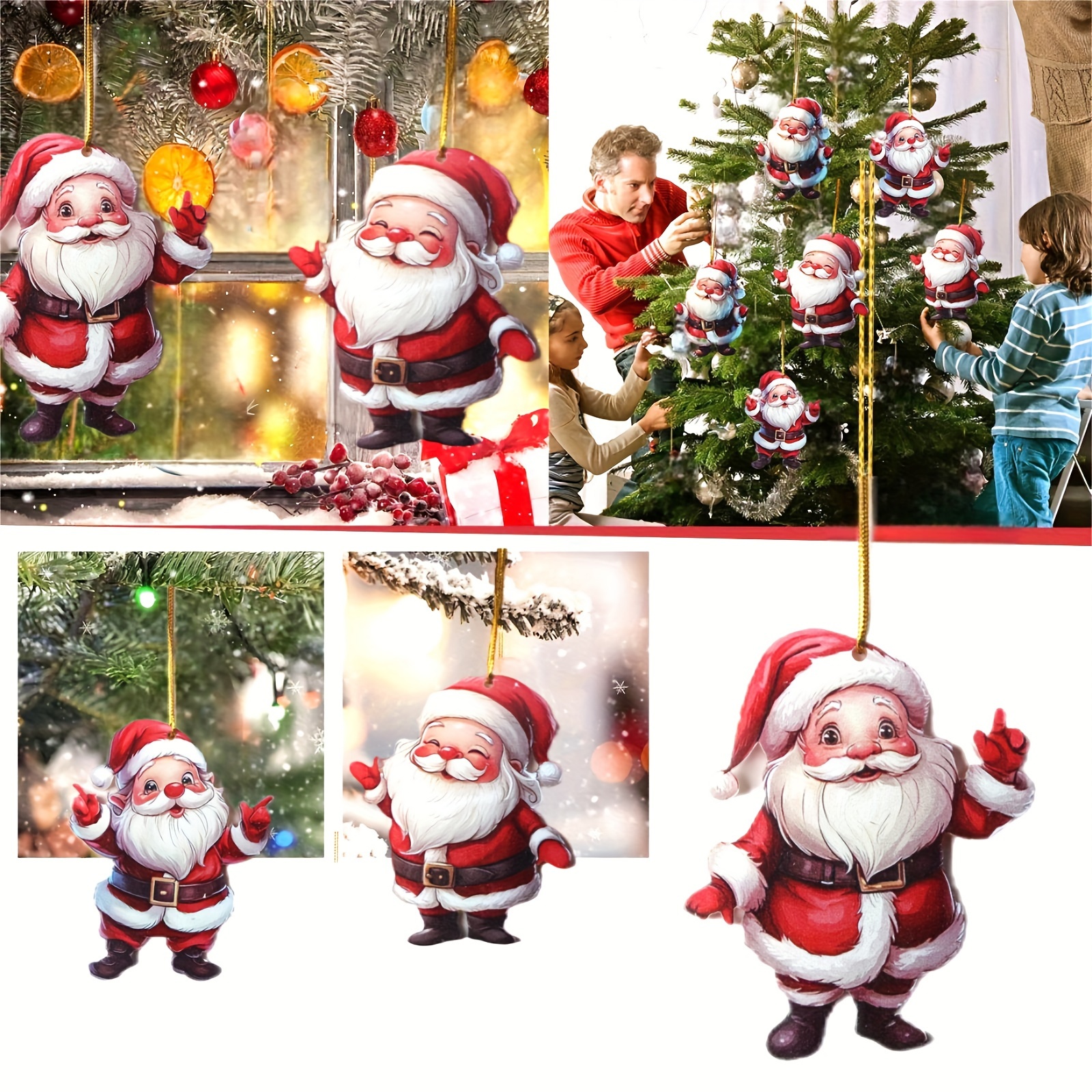 

[ ] 4pcs Set Of Ornaments - 2d Christmas Tree Decorations, For &