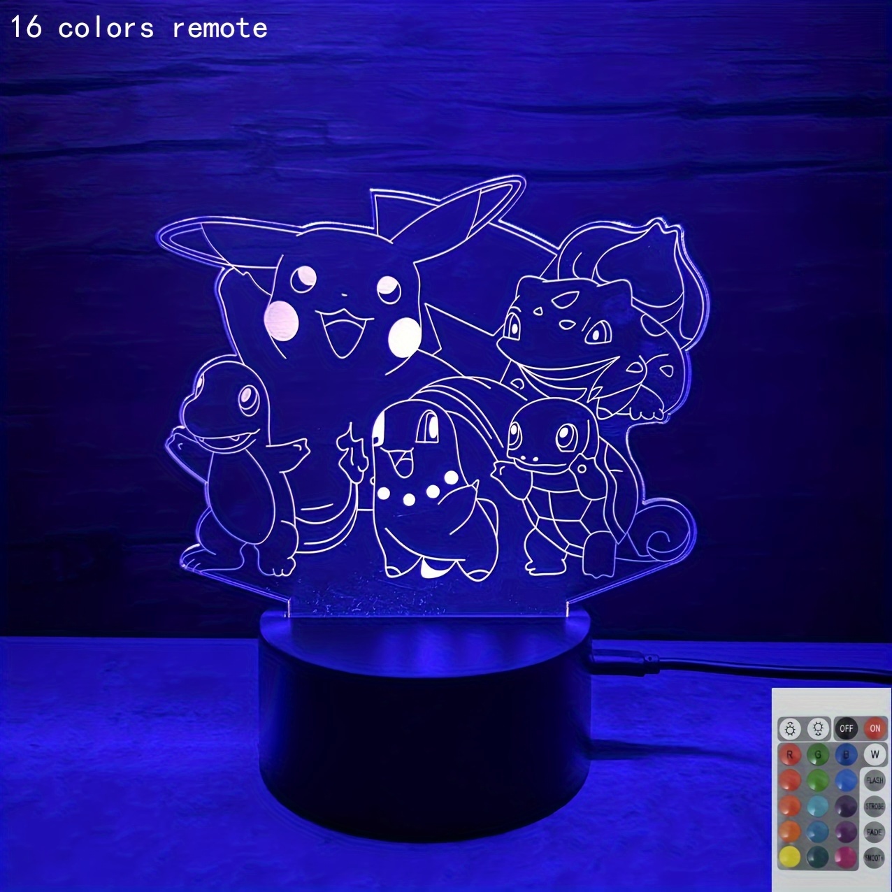 Veilleuse LED 3D Pokemon, Pikachu, Charizard, Anime Figures, Proxy Model,  Action Logo, Lam138 Collection, Brinquedos, Figm