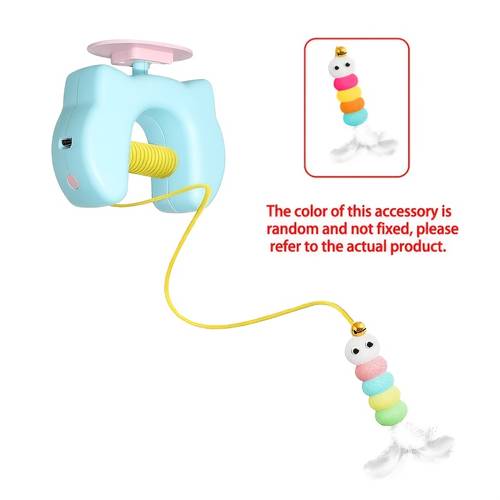 usb rechargeable automatic swing door cat toy interactive hanging ball with artificial feathers for indoor outdoor door and window entertainment suitable for all busy owners and homes