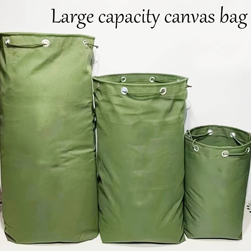 

1pc Canvas Storage Bag With Drawstring, Camping Sleeping Bags Storage Bag