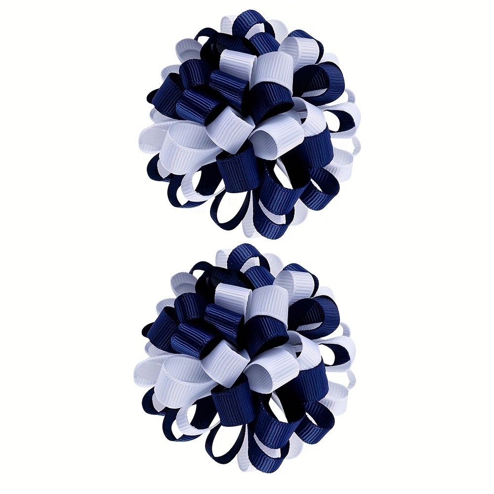

2pcs Elegant Hydrangea Hair Ties For Girls - 2.9" Cute & Creative Ponytail Holders, All