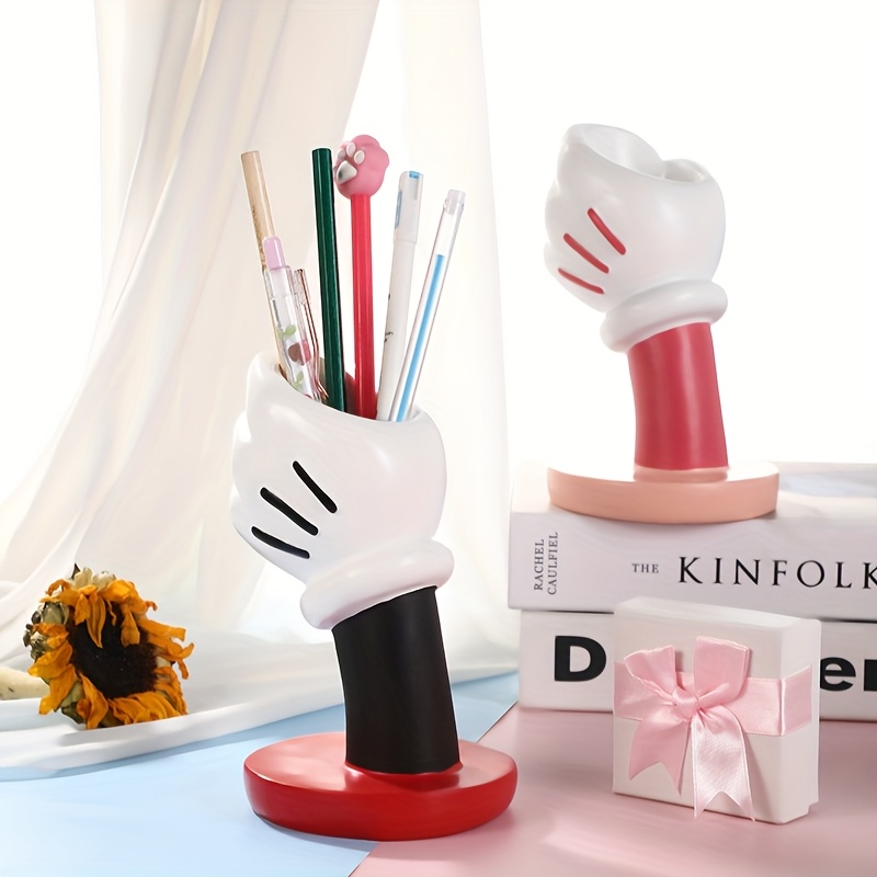 2pcs       mouse   glove pen holders multifunctional resin storage organizer for makeup brushes pens home decor valentines day birthday wedding gift minimalist style desk organizer   design durable decor item   stylish   decorative vase office workers Product details 1
