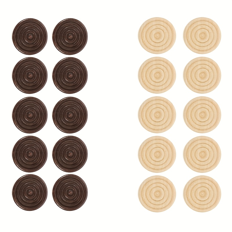 TEMU New 24pcs 1 Set 2.5cm/0.98inch Round Wooden Checkers Draughts Pieces For Board Games Backgammon Additions For School For Halloween、christmas