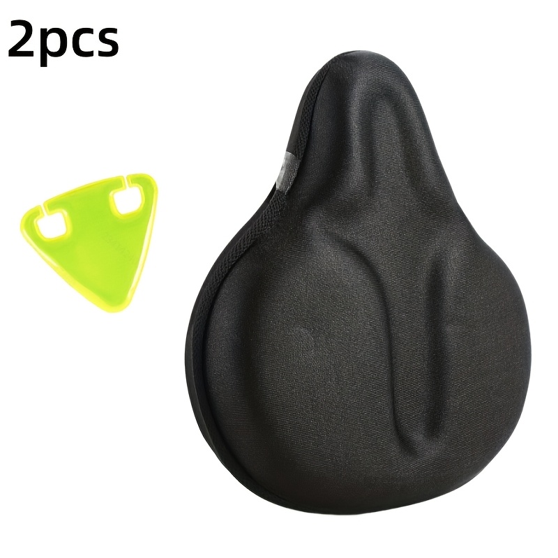 TEMU Lot de 2 housses de selle de vélo avec écussons réfléchissants triangulaires, coussin de selle de vélo en extra-épais, selle de cyclisme douce,