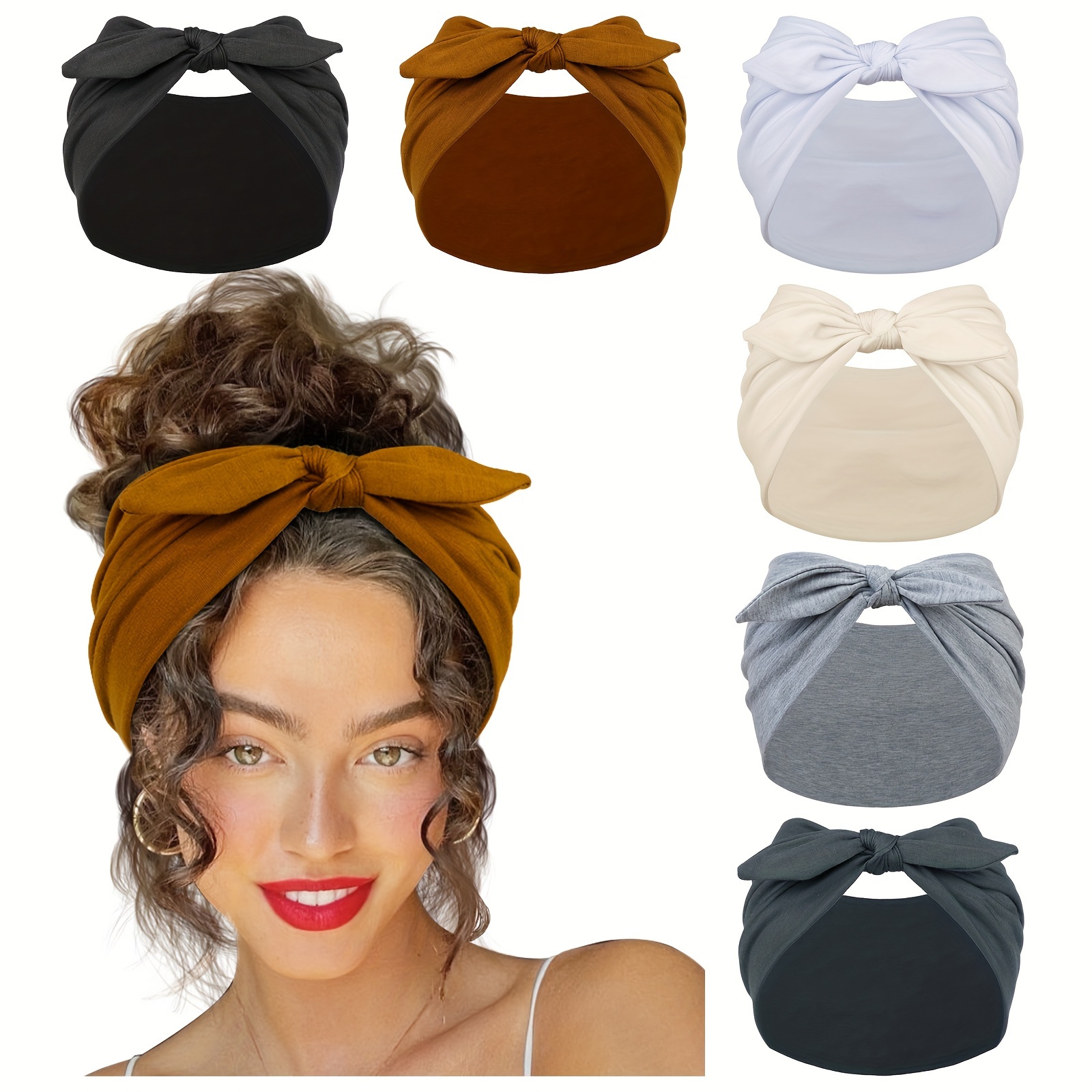 

6- Women' Headbands, Bowknot Ear Headbands, Accessories, Polyester, & , , Day Set