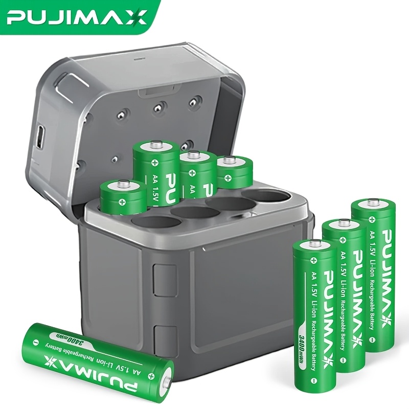 TEMU 8pcs 1.5v Aa Rechargeable Lithium Battery With Fast Charger Box, Rechargeable Aa Battery And Type-c Charging Box -- Fast Ship From Sydney