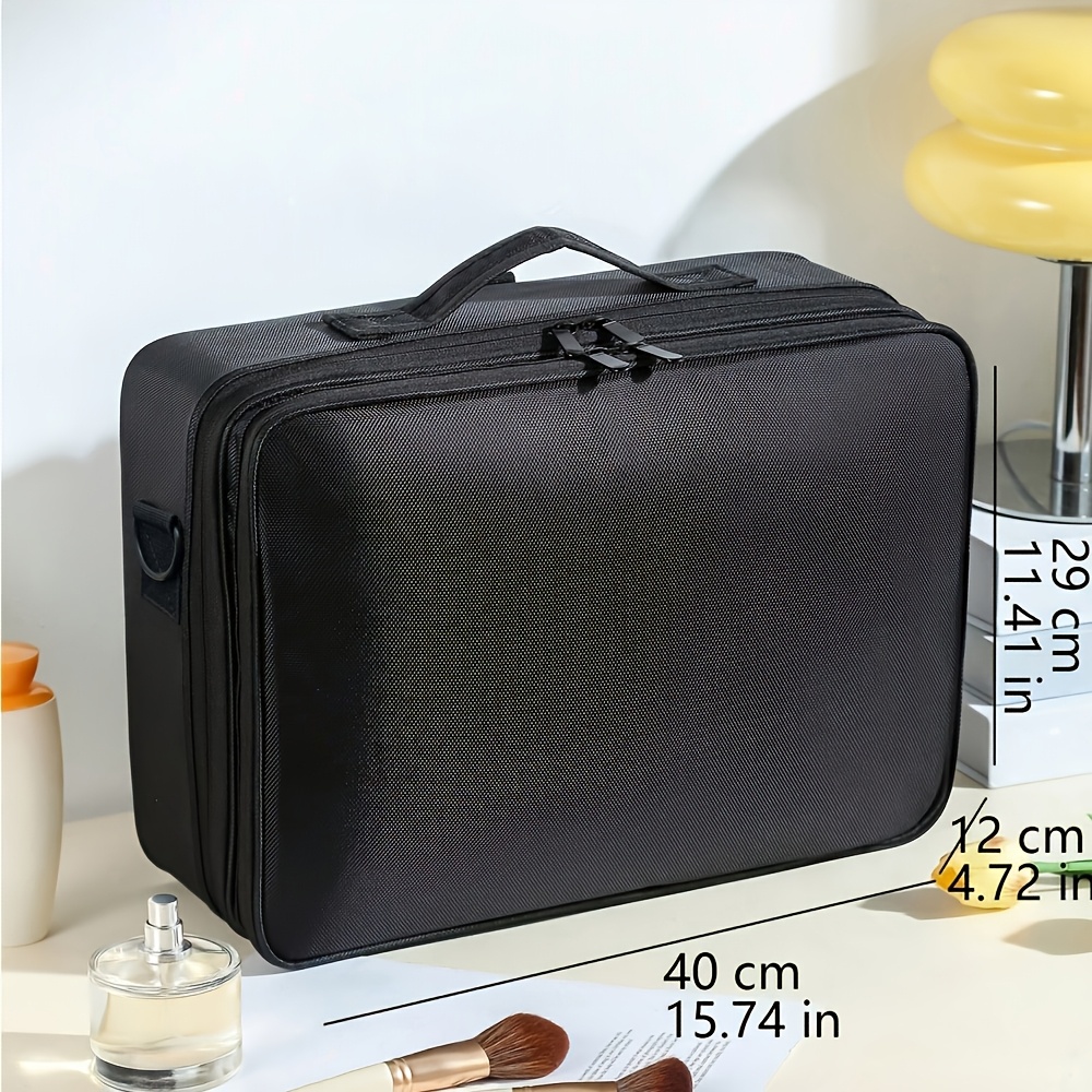 travel professional makeup case large capacity multi   storage bag portable makeup tool bag for business trips multi functional cosmetics and skincare organizer box with brush holder design Product details 9