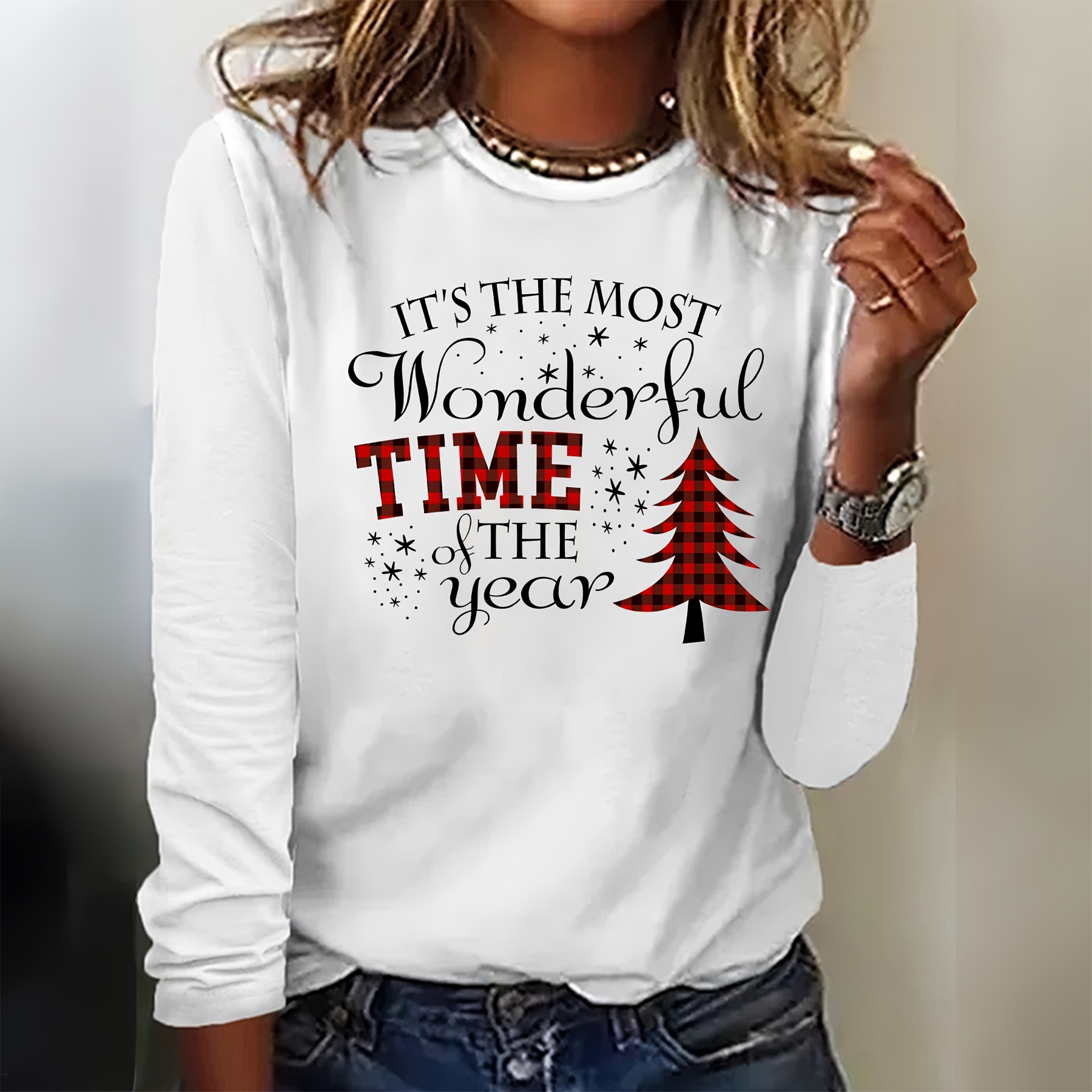 

1pc Mixed Color Christmas Tree & Snowflake Iron-on Transfer Sheet, Polyurethane Diy Heat Press Decal For T-shirts, Sweatshirts, And Pillows - "it's The Most Wonderful Time Of The Year" Festive Design