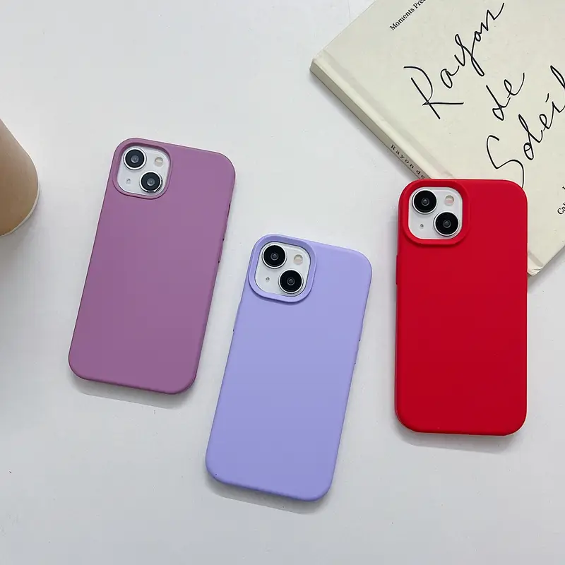 1pc plain color silicone phone case suitable iphone 12 13 14 - Temu 1pc plain color silicone phone case suitable iphone 12 13 14 - Temu