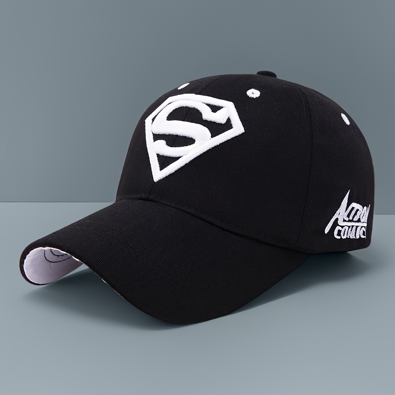 TEMU Gorra de béisbol de Superman para hombre - Gorra snapback ajustable con logo del de Superman - Diseño de cómic , para cosplay, ropa casual,