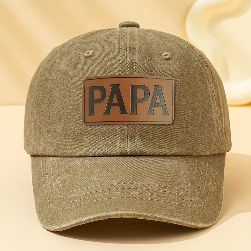TEMU Papa Label Baseball , Dad Father Washed Duckbill , Unisex High-quality Outdoor Travel Party Hip-hop Hat, Trucker Baseball , Outdoor Fishing Hat