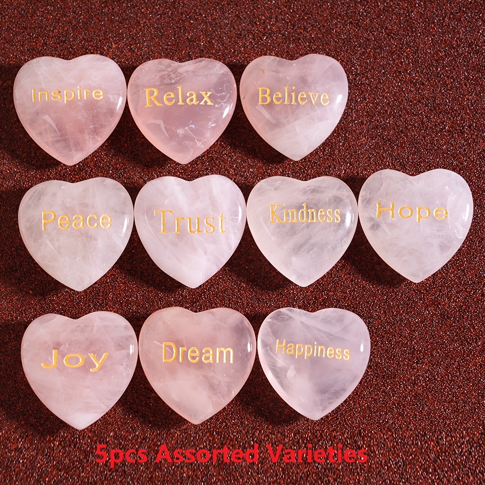 TEMU 1 pza./5 pzas. Color aleatorio, de natural de 3 cm tallado con , piedra de inspiración de de cristal para agua, cristal rosa, regalo de San