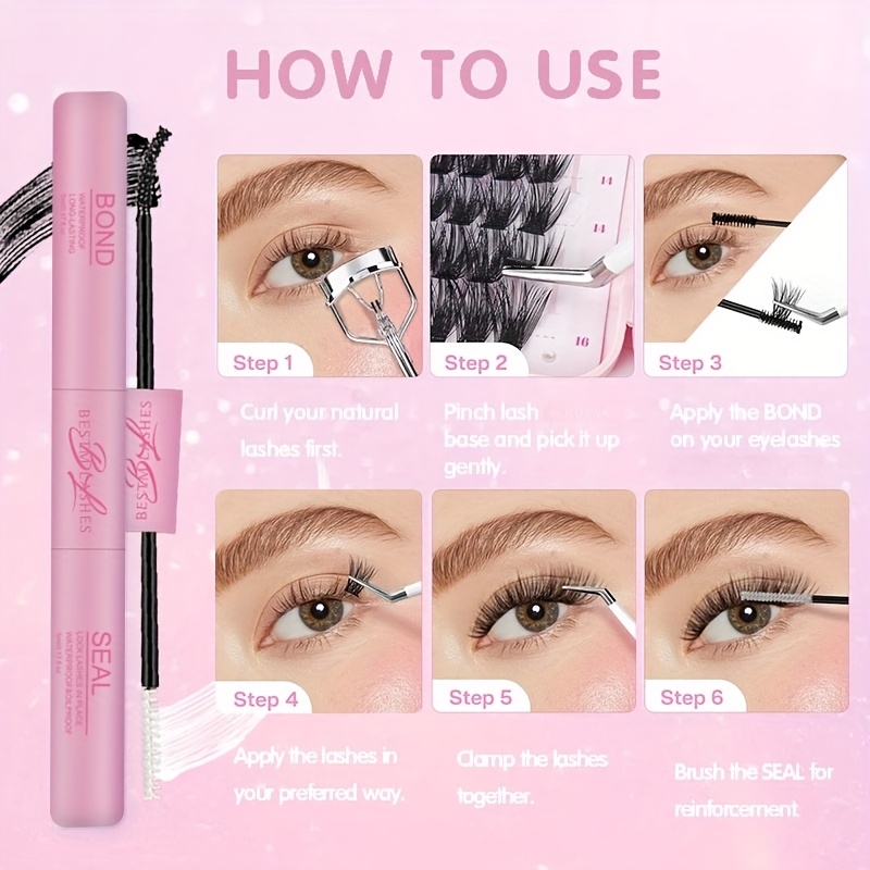 680 740 800pcs lash book kit false lashes for party stage festival eye makeup wispy fluffy volume individual eyelash with seal tweezer lash remover lash brush waterproof and reusable easy to apply at home for beginners details 8