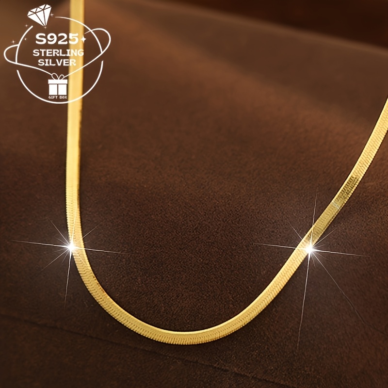 TEMU This Flat Snake Necklace Made Of 925 Silver Combines Fashion And Perfectly, And Is Hypoallergenic.